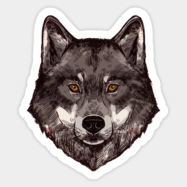 Grey Wolf Wolf Lover Sticker TeePublic
